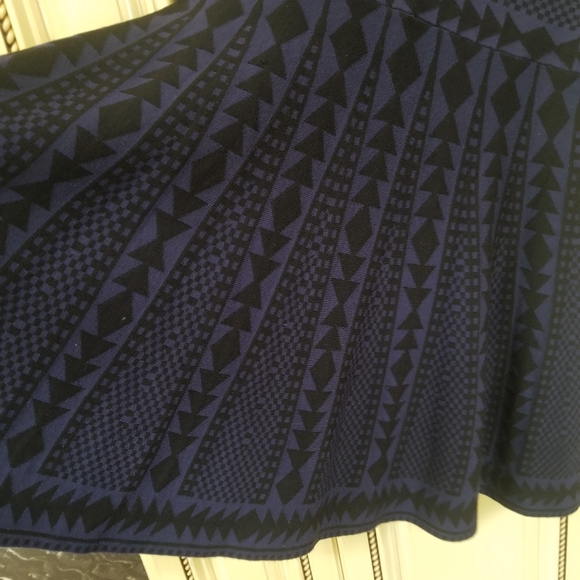 Nina Leonard navy tribal 3/4 sleeve sweater dress womens size Large (97) - Picture 3 of 9